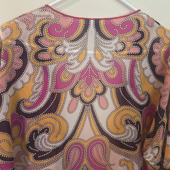 Lularoe Kimono Cardigan Size Medium Multicolor Open Front Flowy Relaxed Fit - Picture 5 of 12